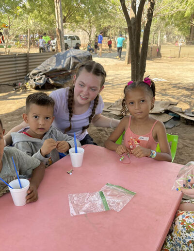 Mission trip - kids at table